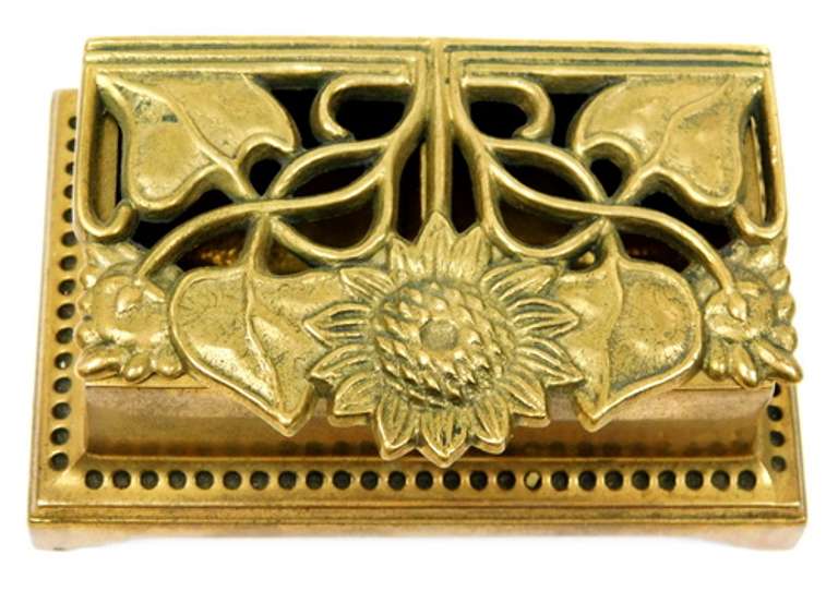 Vintage Heavy Brass Double Stamp Box