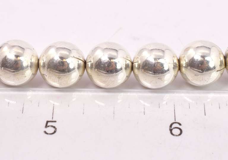 Heavy Beaded Necklace in Sterling Silver