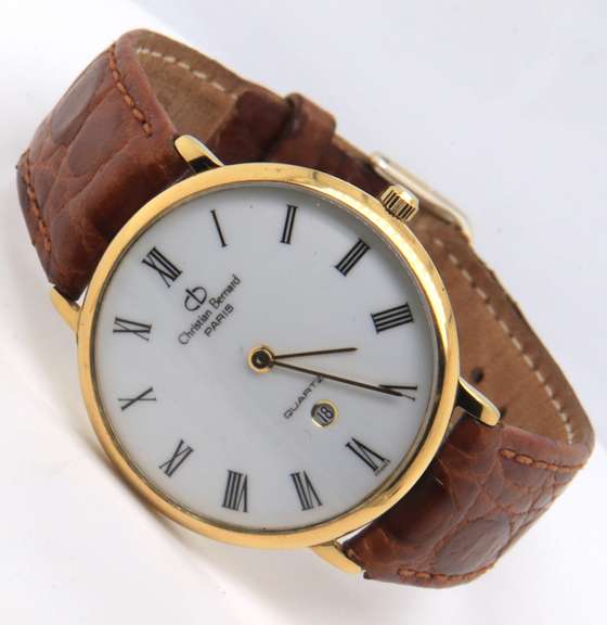 Christian Bernanrd Gold Plated Slim Quartz Watch