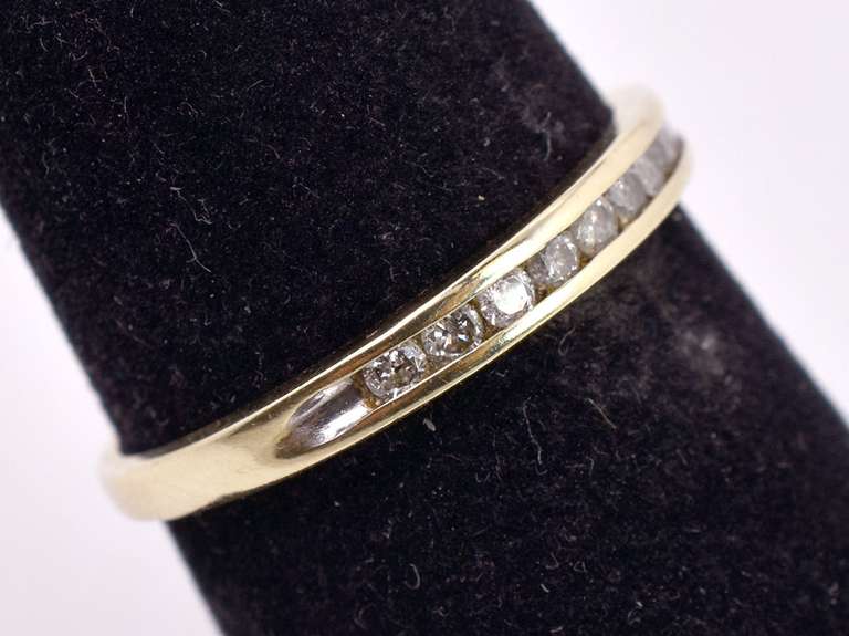Dainty Diamond Band Ring in Yellow Gold