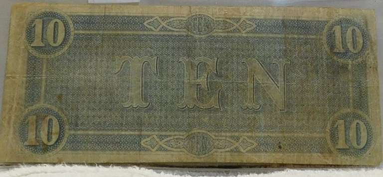 Confederate: 1864  $10 Richmond, circ, signed & numbered