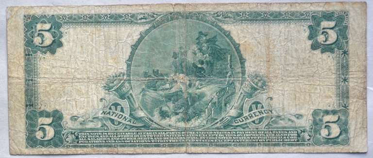 $ 5 Chatham & Pheneix Bank NY Series 1902 National Note