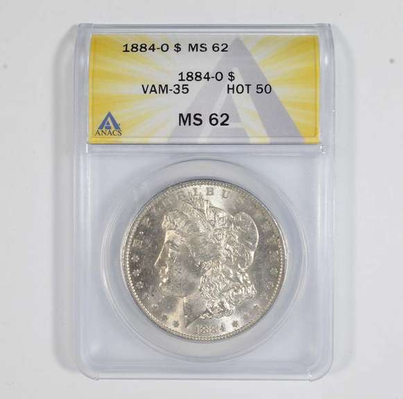 MS62 1884-O Morgan Silver Dollar - VAM-35 - Hot 50 - Graded ANACS