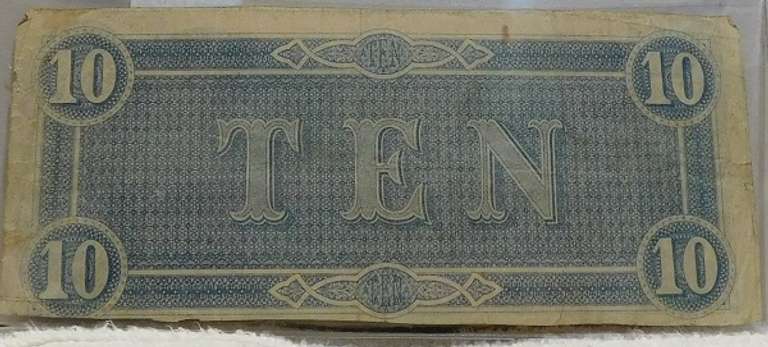 Confederate: 1864  $10 Richmond, circ, signed & numbered