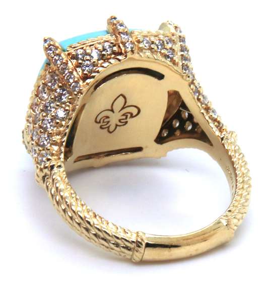 Judith Ripka Turquoise and Diamond Vermeil Ring