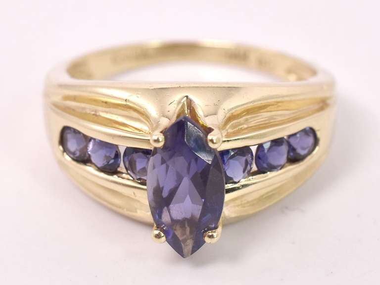 Sensational Purple Gemstone Ring in 14K Yellow Gold