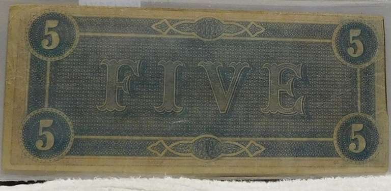 Confederate: 1864  $5 Richmond, circ, signed & numbered