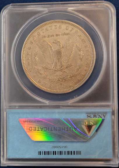 1882-O/S ANACS Authenticated Morgan Silver Dollar.