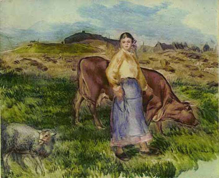 Pierre Auguste Renoir, La Femme La Vache et le Mouton