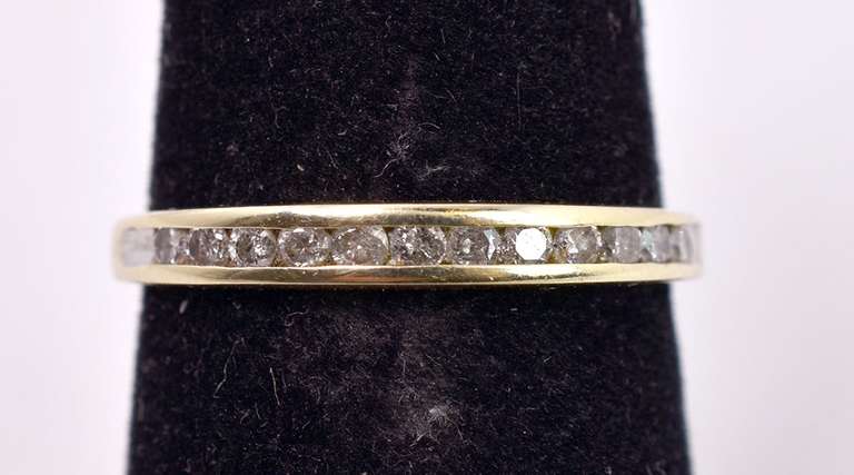 Dainty Diamond Band Ring in Yellow Gold