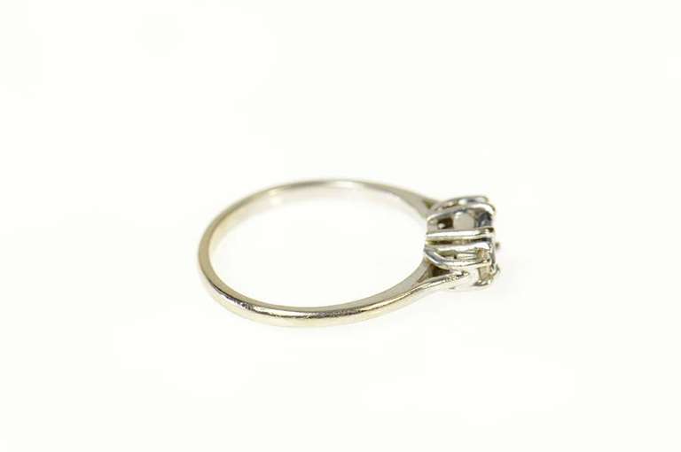 14K White Gold Princess Sapphire Diamond Engagement Ring