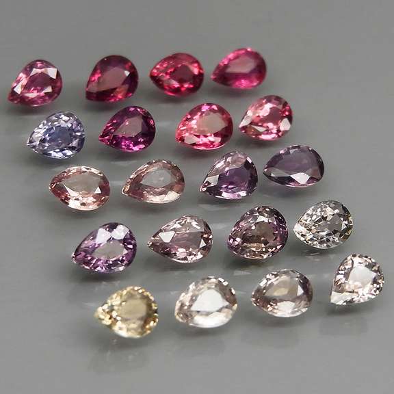 Vibrant 3.96ct set of multi-color untreated Sapphires