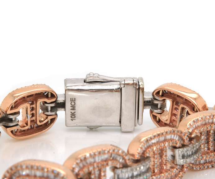 Glamorous 10kt White & Rose Gold Diamond Bracelet