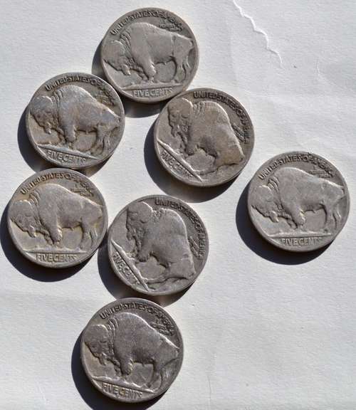 Mainly Part Date Mint Marked 1913-1919 Buffalo Nickels