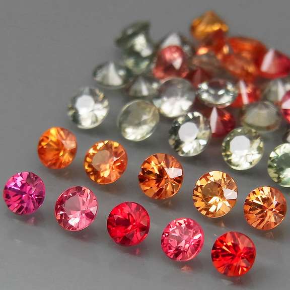 Glittering 35 piece 4.62ct fancy color Sapphire set
