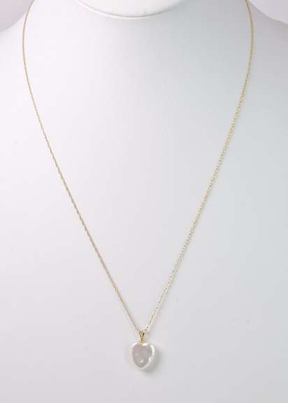 Precious Pearl Heart Pendant Necklace in 14K Yellow Gold