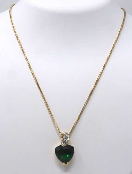 925 Sterling Silver Gemstone Pendant on Chain