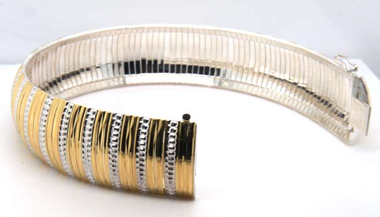 Sterling Silver Signed Wide Bracelet