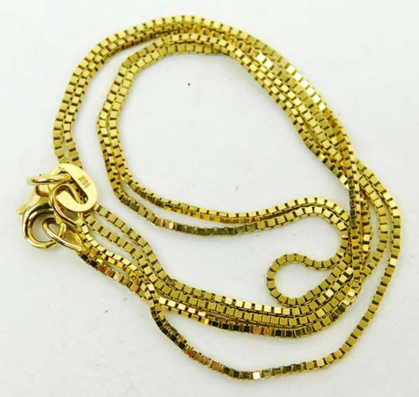 18 Inch 14K Yellow Gold Box Link Chain
