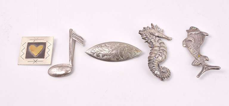 Lot of 5 sterling silver pin's