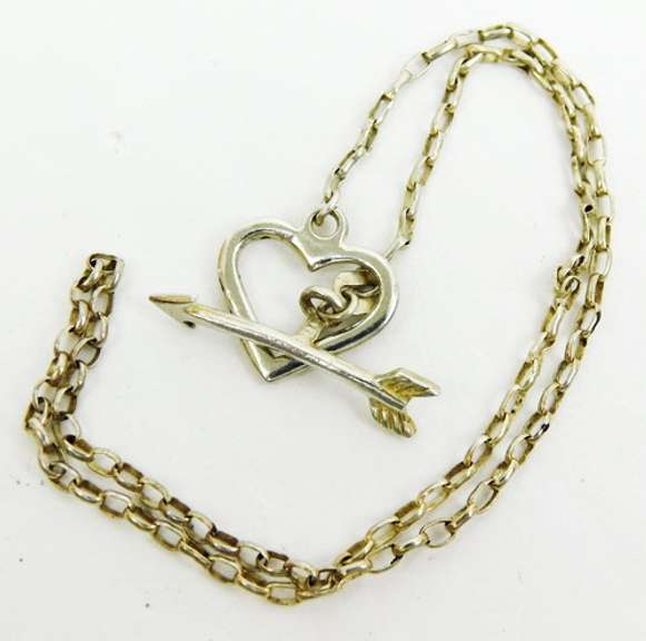 Sterling Heart & Arrow Ankle Bracelet