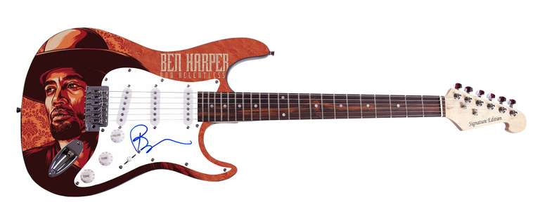 Ben Harper Autographed Signed Graphics Photo Guitar ACOA