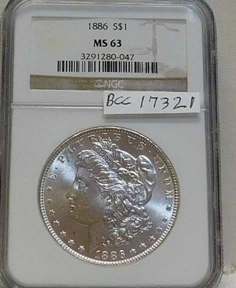 1886 Morgan Dol NGC MS-63, looks GEM