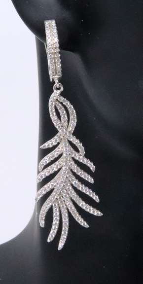 Sterling Silver Cubic Zirconia Dangle Earrings