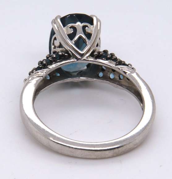 Sterling Silver Blue Cubic Zirconia Ring
