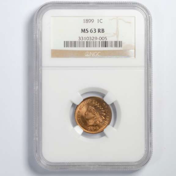 1899 NGC MS 63 Red Brown Unc Indian Cent