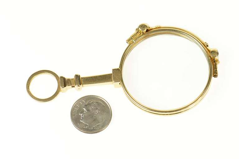 14K Yellow Gold Retractable Opera Glasses Ornate Steam Punk
