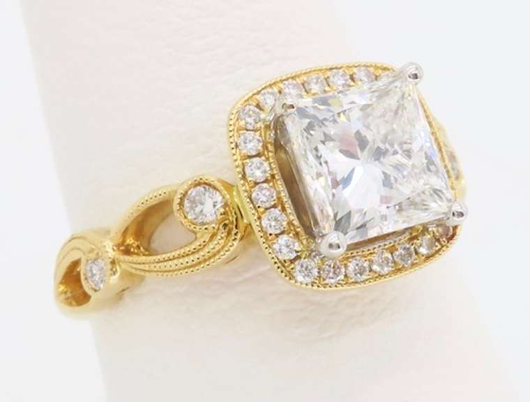 18k Simon G Diamond Engagement Ring