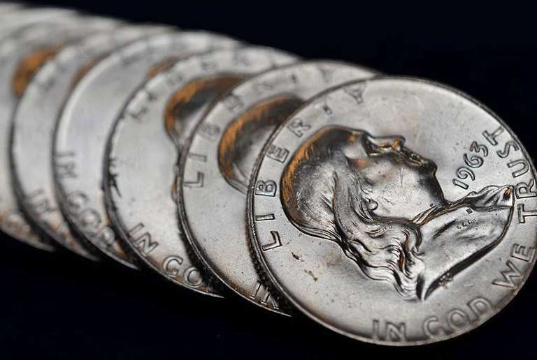 Roll Of 20 BU Franklin Half Dollars.