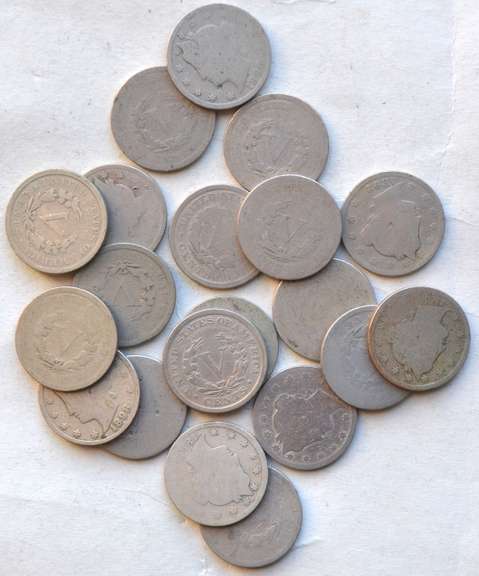 2 Each 1890-1899 V Nickels.