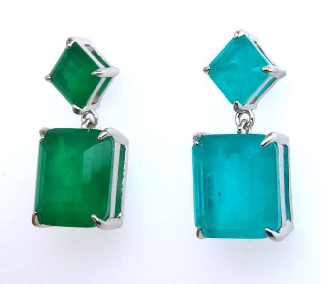 Sterling Silver Green Cubic Zirconia Earrings