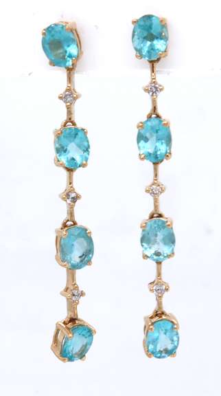 Favorite Blue Topaz and Diamond Dangle Earrings