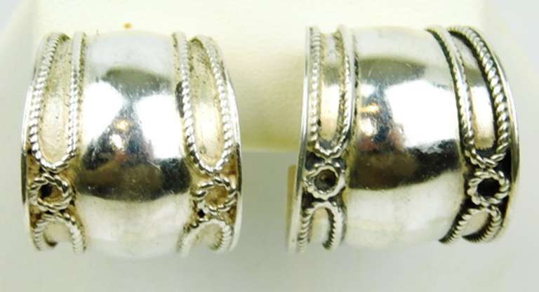 Wide Sterling Silver Hoop Earrings