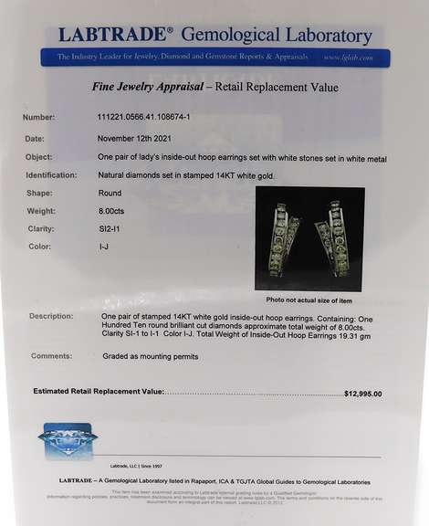 Dazzling White Gold inside out Diamond Hoop Earrings