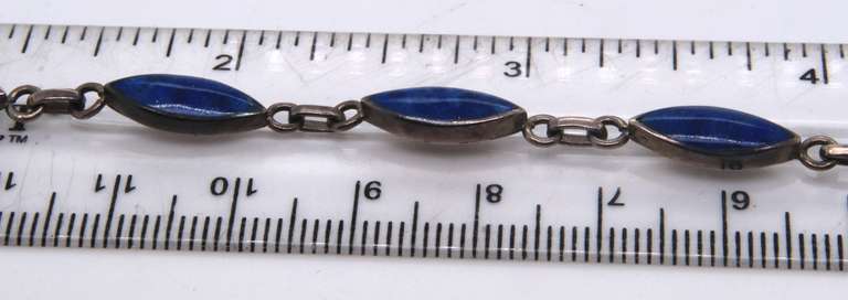 Vintage Sterling Silver Lapis Bracelet