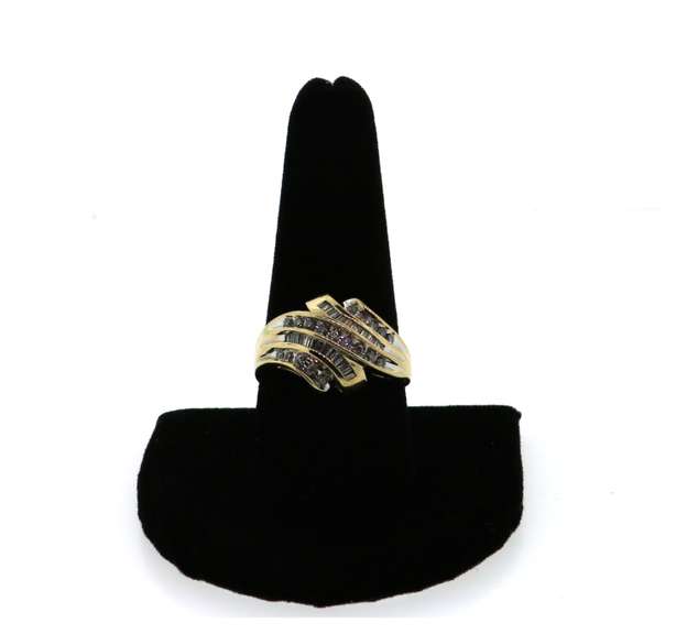 Contemporary Quintuple Channel Set 14k Gold Diamond Ring