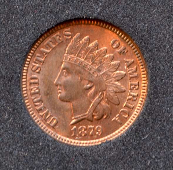 Mostly Red BU 1879 Indian Head Cent