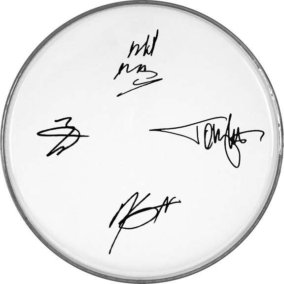 Motley Crue Autographed Facsimile Signed Drum Head