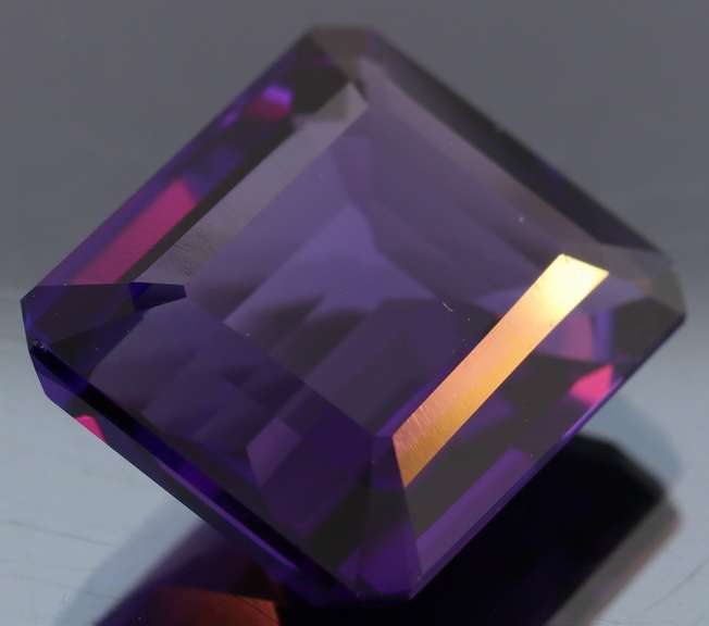 39.83ct emerald cut purple created Amethyst
