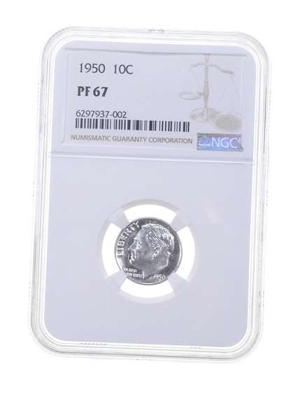 PF67 1950 Roosevelt Dime - Graded NGC