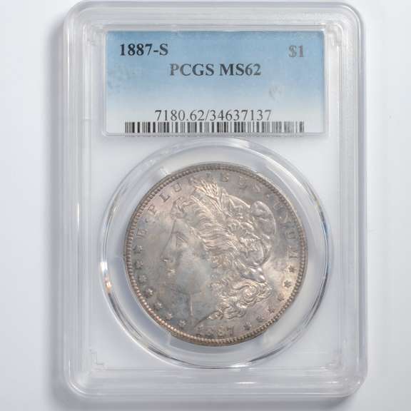 1887 S PCGS MS 62 BU Morgan Dollar