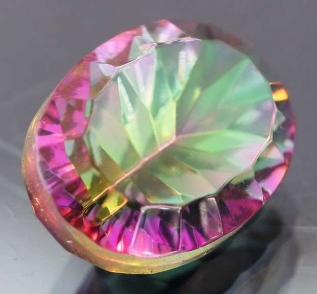 Rainbow color 9.95ct concave cut Mystic Quartz