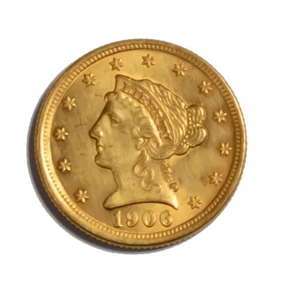 1906 Uncirculated 2 1/2 Coronet US Gold