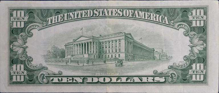 Series 1953 $10 Silver Certificate, Circulated. FR.1706