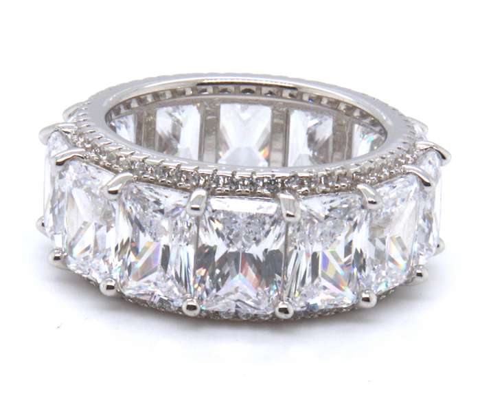 Sterling Silver Cubic Zirconia Eternity Band