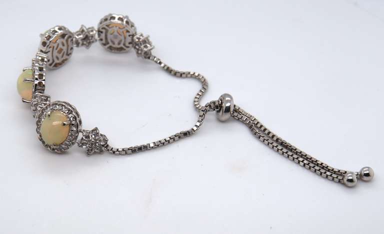 925 Sterling Silver Gemstone Box Chain Bracelet